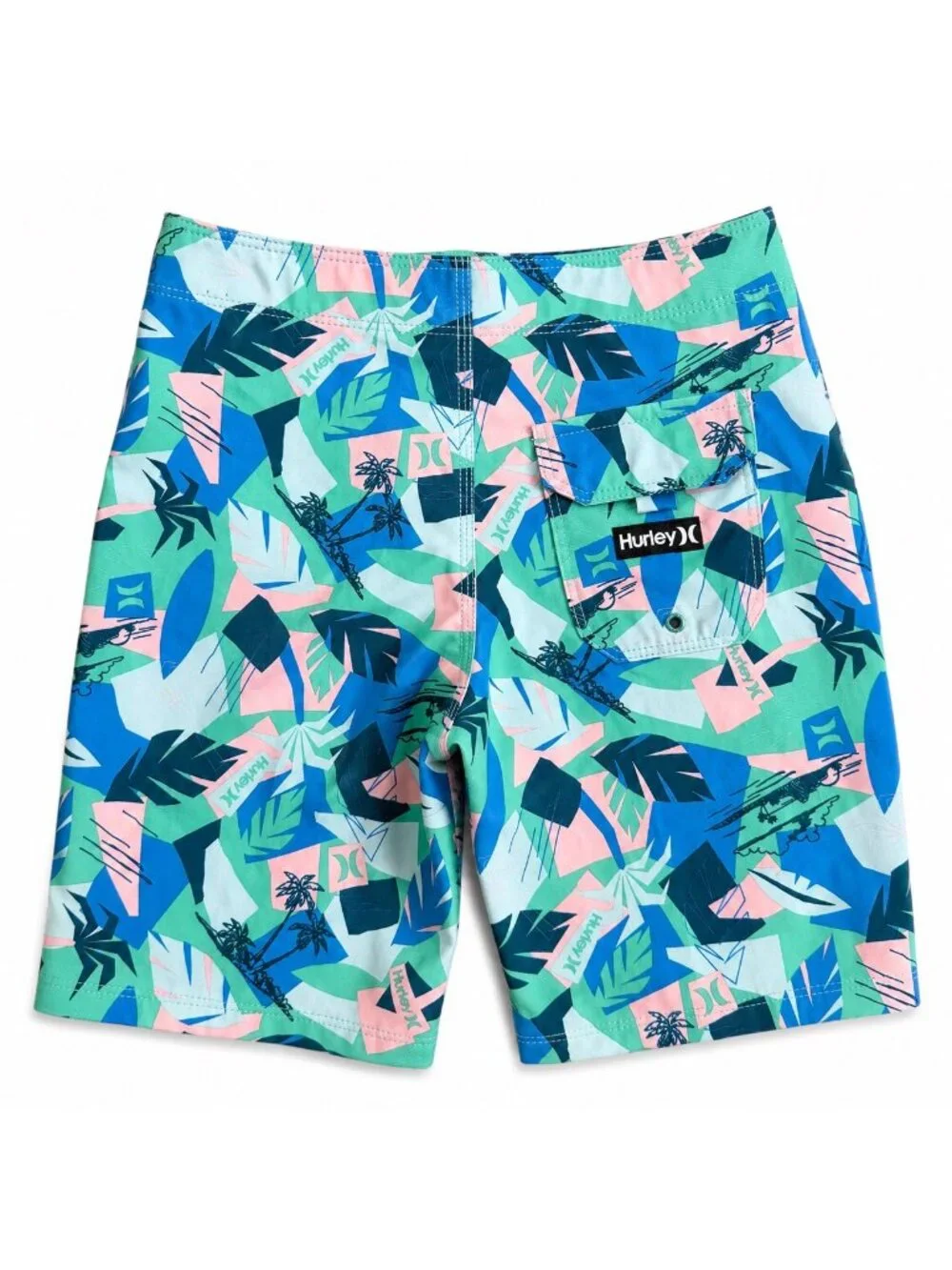 Hurley Boys Board Shorts Size 8/24 Tropical Print Swim Trunks
